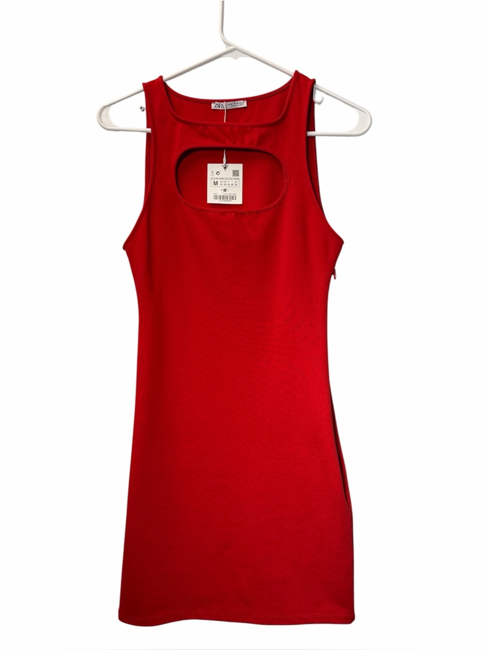 ZARA Red Cutout Mini Dress Size M NWT Sleeveless Bodycon Night Out Dress Y2K
